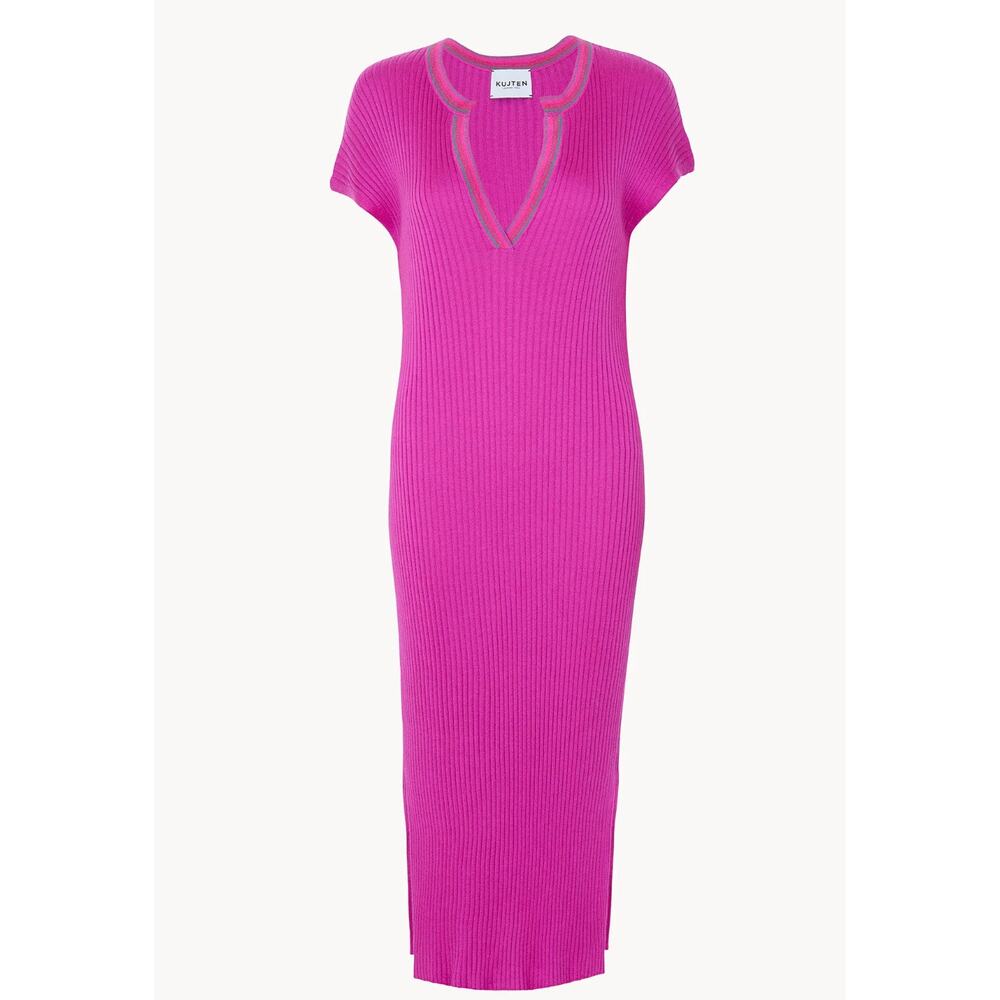 Kujten Djellaba Silk-Cashmere Dress in Indian Purple size 10